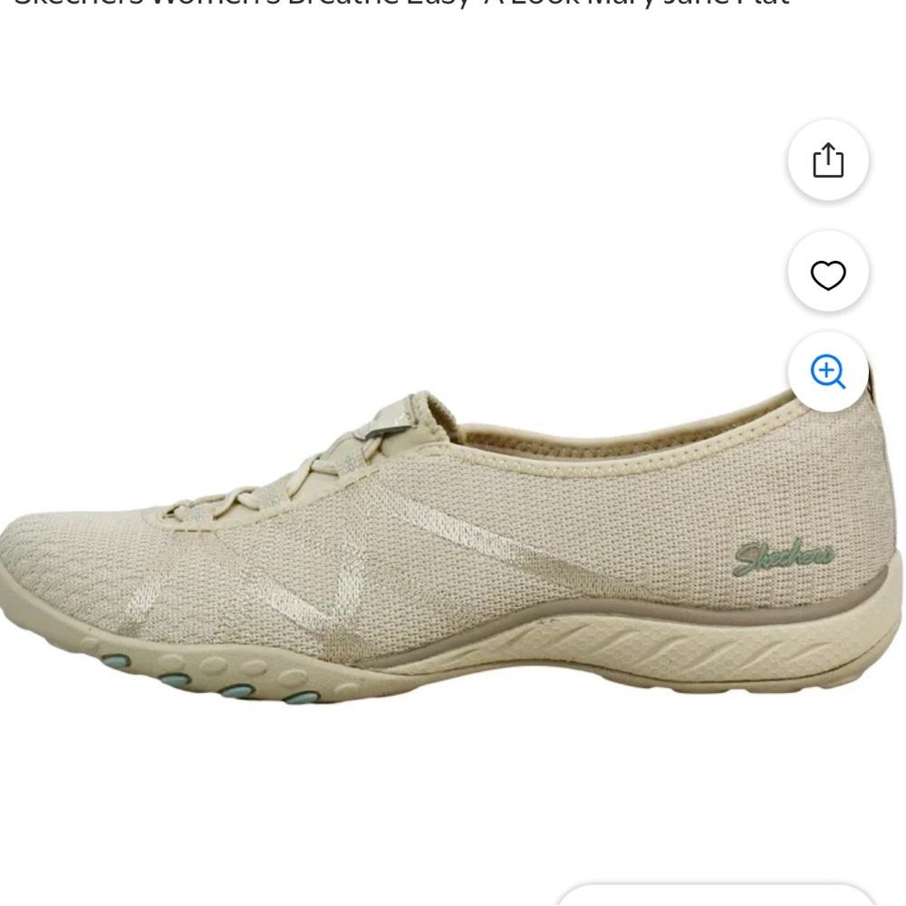Skechers Women's Breathe Easy-A Look Mary Jane Flats  in Beige